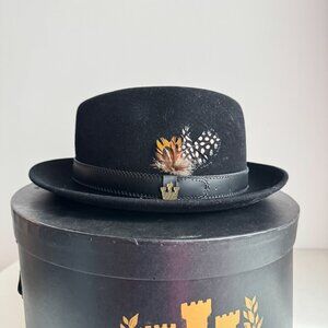 Goorin Bros 100% Felt Wool Black Classic Fedora Hat M